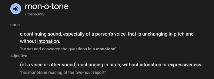 Monotone Speech